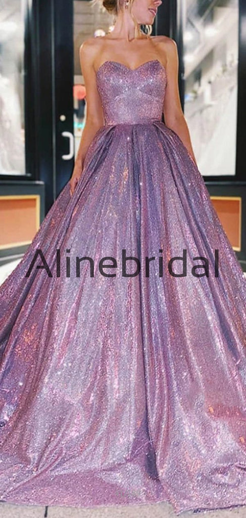 Sweatheart A-line Shinning Real Made Prom Dresses, Long Prom Gown PD1013
