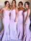 Cheap Pink Lilac Sweetheart Simple Mermaid Long Bridesmaid Dresses, AB4259