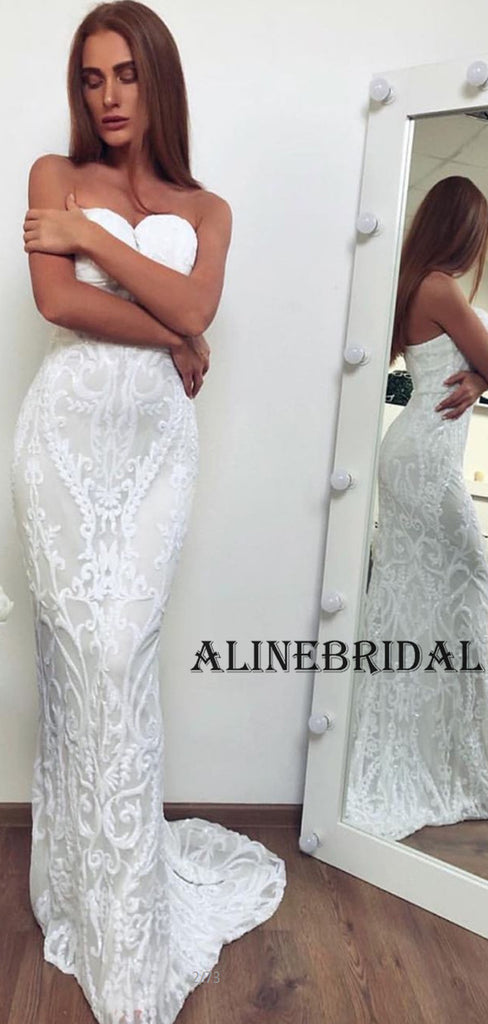 Sweatheart Lace Mermaid Long Wedding Dresses WD1209