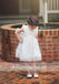 Sweet White Organza With Bow Flower Girl Dresses, FGS092