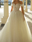 Sweetheart Off-the-shoulder Lace A-line Tulle Wedding Dress, WD3005