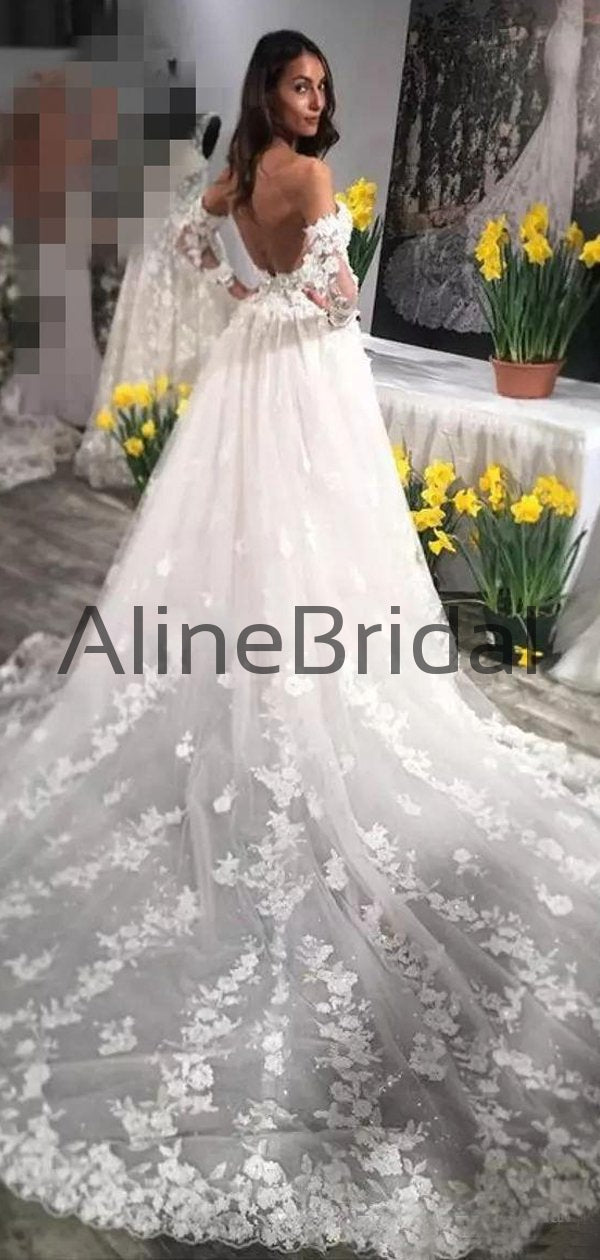 Sweetheart Strapless Half Sleeve Lace Applique Ball Gown With