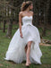 Sweetheart Strapless High Low Lace Chiffon Wedding Dresses, AB1543