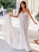 Sweetheart Strapless Lace Ivory Chiffon Mermiad Train Wedding Dresses , AB1531