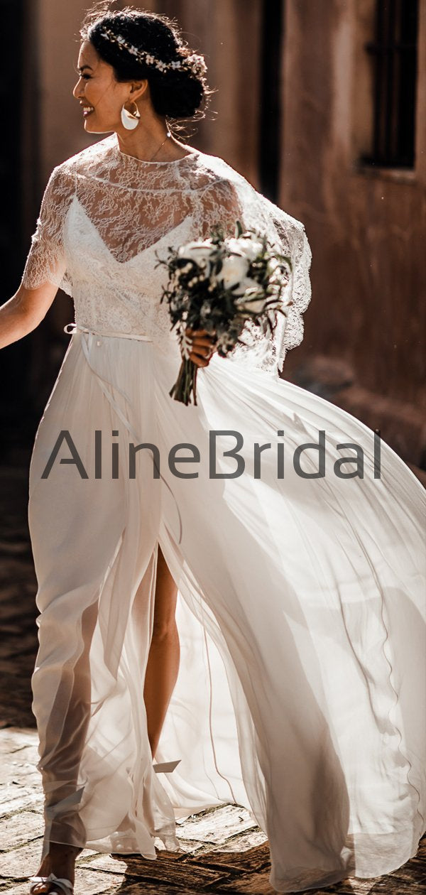 Two Piece Convertible Lace Chiffon Beach Wedding Dresses, AB1572 AlineBridal Two Piece Convertible Lace Chiffon Beach Wedding Dresses, AB1572 AlineBridal