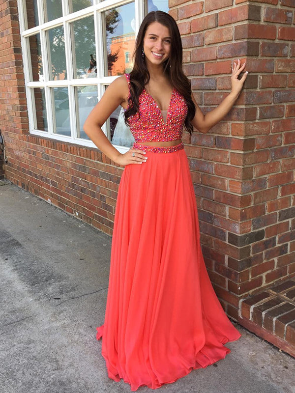 Two Pieces Beaded Sparkly Vintage For Teens Ball Gown Prom Dresses. DB AlineBridal Two Pieces Beaded Sparkly Vintage For Teens Ball Gown Prom Dresses. DB AlineBridal