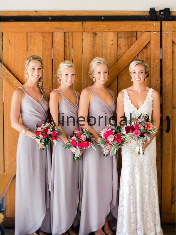 Unique Design Charming Beach Modest Long Bridesmaid Dresses AB4223