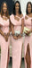 Unique Design Pink Mermaid Popular Long Bridesmaid Dresses AB4224