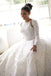 Unique Style Gorgeous Applique Beaded Open Back Long Sleeve Ball Gown Wedding Dresses, WD164
