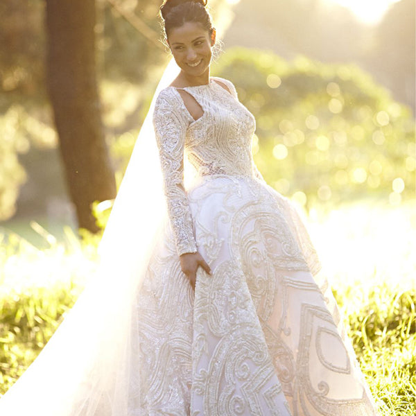 strapless open back dress Unique Style Gorgeous Applique Beaded Open Back Long Sleeve Ball Gown –  AlineBridal