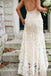 V-neck Cap Sleeve Open Back Vintage Ivory Lace Mermaid Wedding Dresses , AB1086