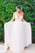 V-neck Spaghetti Strap Ivory Lace Chiffon Long Sexy Backless Beach Wedding Party Dresses, WD0105