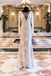 Vintage Lace Long Sleeve See Through Back Nude Mermaid Wedding Dresses, WD0173