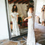 Vintage Off Shoulder Half Sleeve See Through Ivory Lace Nude Wedding Dresses, WD0009