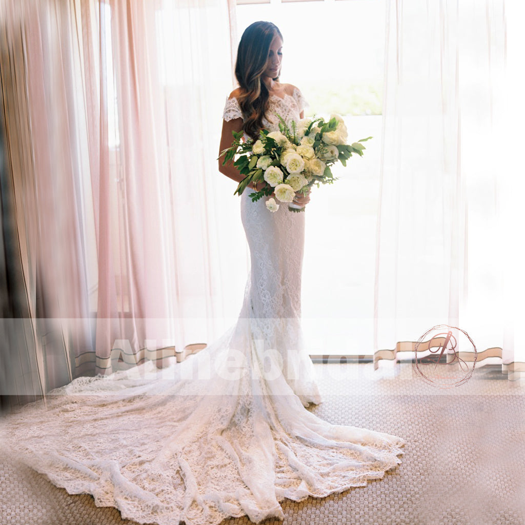 Illusion back hotsell mermaid wedding dress