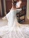 Vintage Off Shoulder See Through Illusion Back Mermaid Wedding Dresses, AB1162