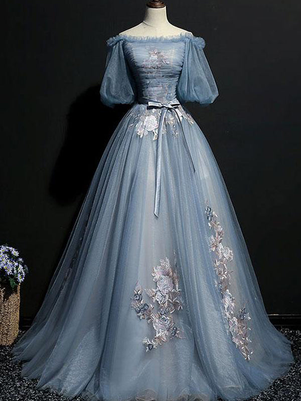 Elegant Princess Ball Gown Long Prom Dresses Ready To Ship - Bridelily