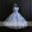 Vintage Sweetheart Strapless Sky Blue Lavender Lace Homecoming Dresses ,HD0004