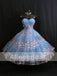 Vintage Sweetheart Strapless Sky Blue Lavender Lace Homecoming Dresses ,HD0004