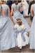 Vintage White Satin Chiffon Short Bubble Sleeves A-line Flower Girl Dresses, FGS110