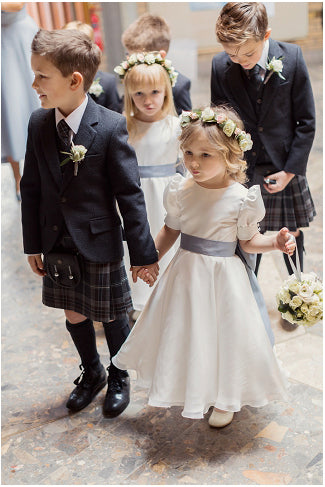 Flower Girls White Satin Dresses Wedding