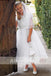 White Lace Sequin Tulle Bottom Cap Sleeve A-line Vintage Flower Girl Dresses, FGS096