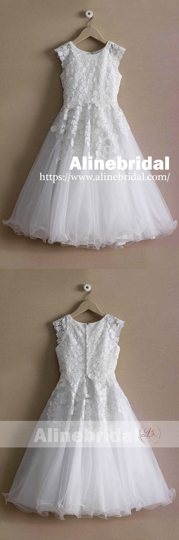 Lovely Round Neck Sleeveless A Line Tulle Flower Girl Dresses，GTE2136 main image 1