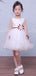 White Satin Tulle Applique Belt Simple Sweet Flower Girl Dresses, FGS034