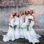 White Sweetheart Strapless Mermaid Simple Cheap Bridesmaid Dresses, AB1224