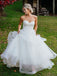 White Tulle Sweetheart Strapless Backless Ball Gown Wedding Dresses, AB1567