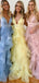 Yellow Organza Ruffles Ball Gown For Teens Prom Dresses.PD00251
