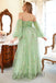 Elegant Sweetheart Half sleeves A-line Long Prom Dress, PD3622