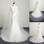 Vintage Lace Appliques Beads Mermaid Lace Up Back Tulle Watteau Train  Wedding Dress, AB1099