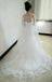 Vintage Lace Appliques Beads Mermaid Lace Up Back Tulle Watteau Train  Wedding Dress, AB1099