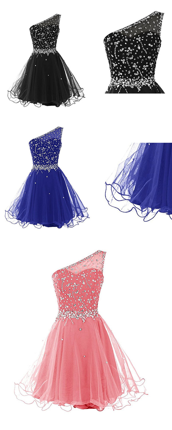 Short One Shoulder Popular Junior Graduation Sweet 16 Cocktail Rhinest AlineBridal Short One Shoulder Popular Junior Graduation Sweet 16 Cocktail Rhinest AlineBridal