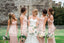 Blush Pink Pleating Tulle Mismatched Mermaid Bridesmaid Dresses. AB1202