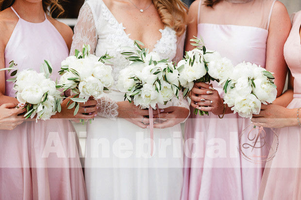 New Arrival Pink Mismatched Tea-length A-line Spring Bridesmaid Dresse AlineBridal New Arrival Pink Mismatched Tea-length A-line Spring Bridesmaid Dresse AlineBridal