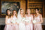New Arrival Pink Mismatched Tea-length A-line Spring Bridesmaid Dresses. AB1206
