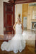 Sweetheart Strapless Lace Top Ruffles Mermaid Elegant Wedding Dresses, AB1134