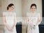 Vintage Lace Jewel Neck Short Sleeve Floor Length Wedding Dresses, AB1136