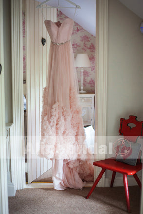 Pink Sweetheart Strapless Stunning Gorgeous Bubble Bottom  Wedding Dresses, AB1137