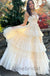 Elegant V-neck Sleeveless A-line Long Prom Dress, PD3594