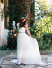 Beaded sleeveless Ivory Tulle Shinning Bling A-line Wedding Dresses, AB1140