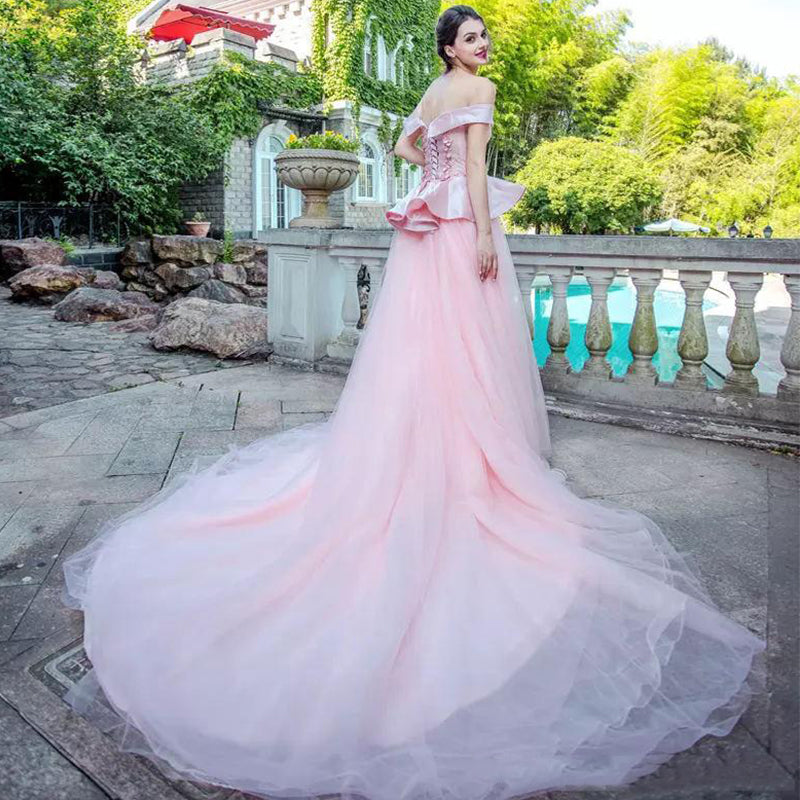 2020 Flush Pink Wedding Dresses Sweatheart A Line Tulle Sweep Train Beach  Wedding Dress Tiered Bridal Gown Wedding Dress - AliExpress