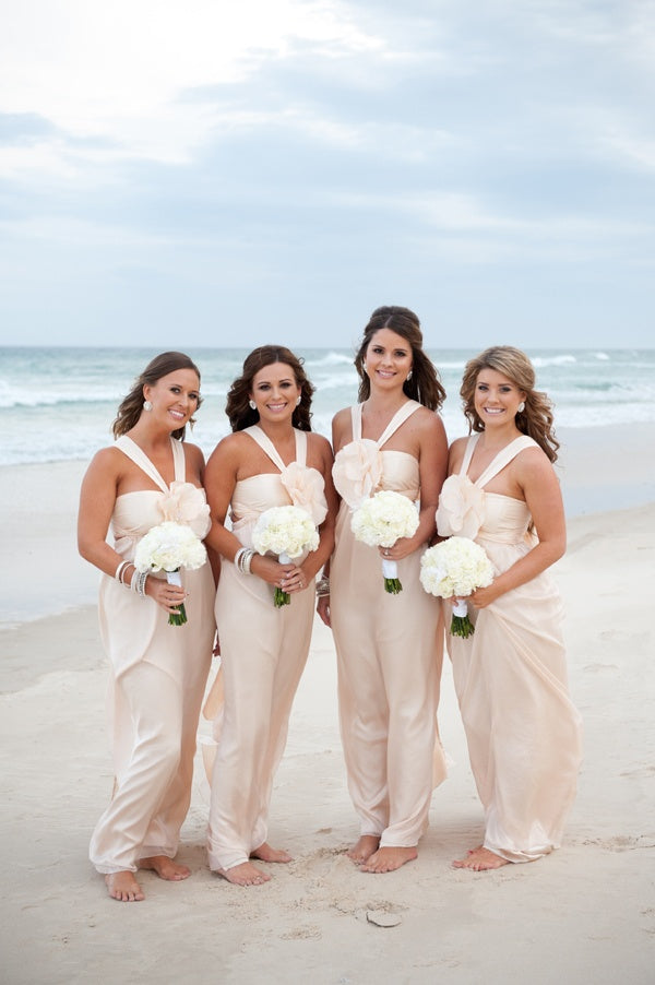 Unique Handmade Flowers Grecian Straight Across Long Bridesmaid Dress, AlineBridal Unique Handmade Flowers Grecian Straight Across Long Bridesmaid Dress, AlineBridal