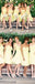 Mismatched Sweetheart Sleeveless Halter One Shoulder Knee Length Lemon Yellow Chiffon  Bridesmaid Dresses, AB1160