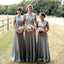 Simple Elegant Round Neck Sleeveless Column Wedding Party Long Bridesmaid Dress. AB1183