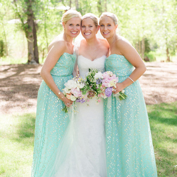 Teal chiffon online bridesmaid dresses