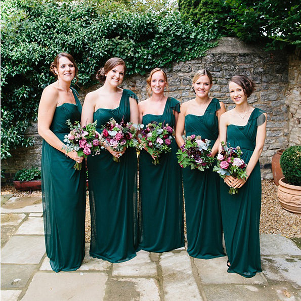 Teal Chiffon One Shoulder Pleating Straight Across Cheap Long Bridesma AlineBridal Teal Chiffon One Shoulder Pleating Straight Across Cheap Long Bridesma AlineBridal