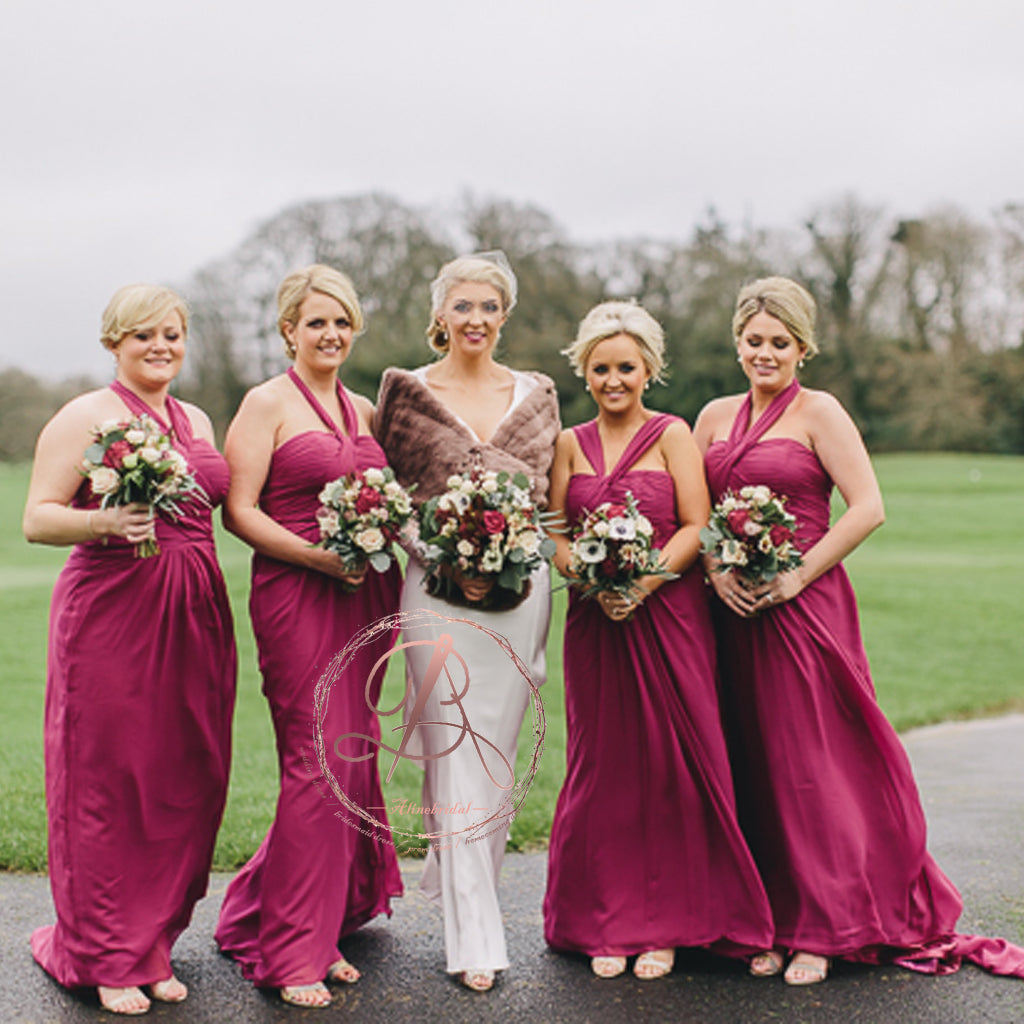 Mismatched Chiffon Pale Pink Long Cheap Bridesmaid Dresses Online, WGY –  mybestbridal